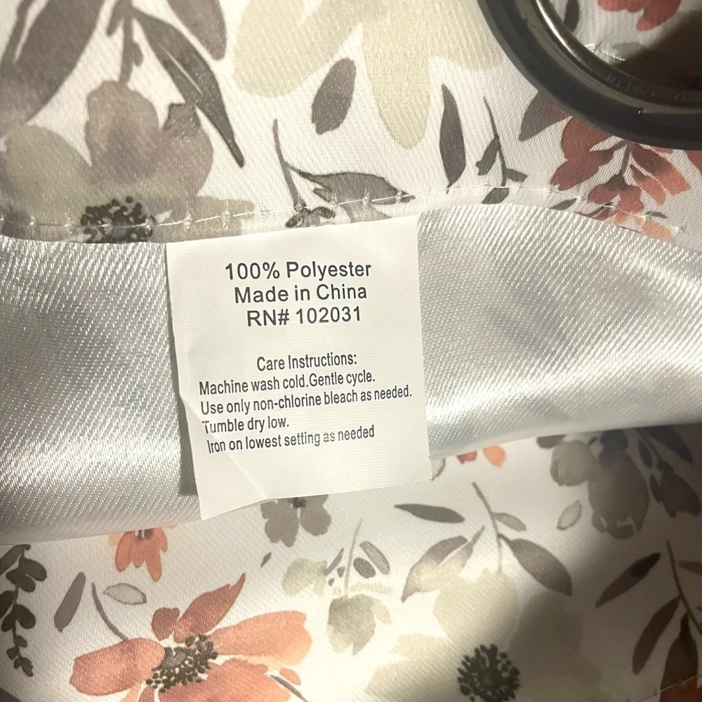2 Blackout Grommet Drapes Panels Floral Cream Tan Rose Green 37 x 84 ea NEW NWT